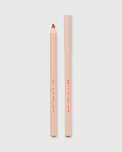 Lip liner in Biscuit on grey background.