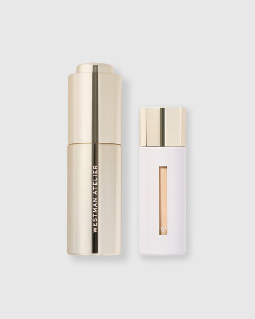 Eye Activator and Vital Skincare Concealer against a grey background.
