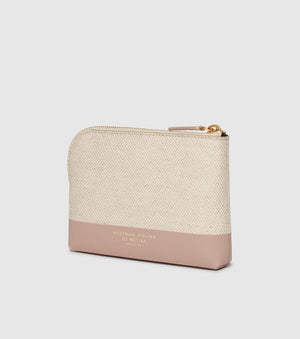 The Makeup Pouch - Herringbone and Mauve