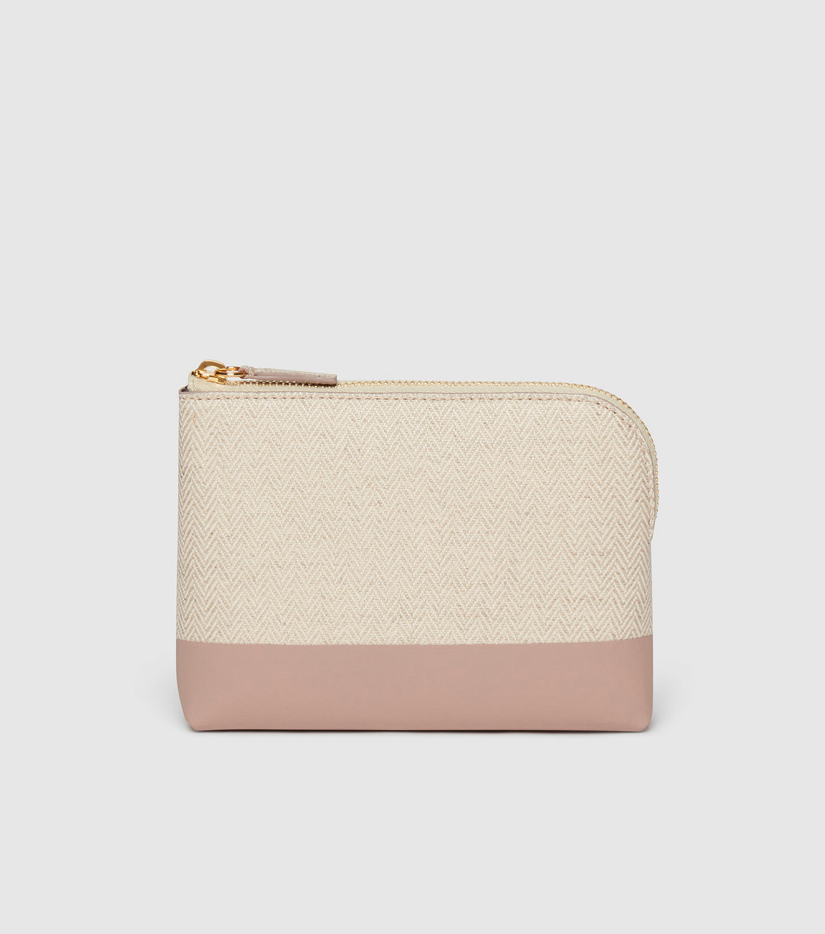 The Makeup Pouch - Herringbone and Mauve