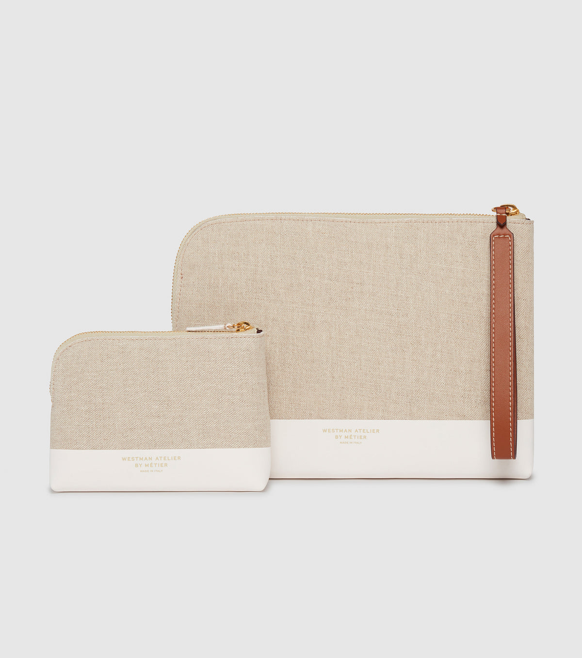 The Makeup Pouch - Linen and Crème